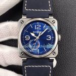 BRF Swiss Replica Bell & Ross Instruments BR0397-BL-SI/SCA/2 Blue Dial Watch 42MM